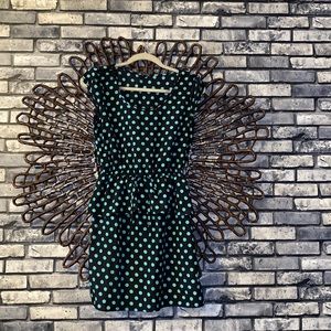 Cap Sleeve Peplum Ruffle Polkadot Mini Dress M